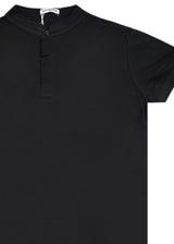Κοντομάνικη μπλούζα GUF - 00124-1- mao polo slim fit tee μαύρο