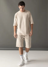 Ανδρική βερμούδα Vinyl Art Clothing - 02520-77 - regular fit premium washed shorts μπεζ