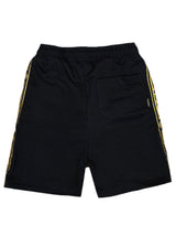 Ανδρική βερμούδα Vinyl Art Clothing - 02617-01 - regular fit gold taped shorts μαύρο