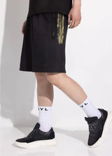 Ανδρική βερμούδα Vinyl Art Clothing - 02723-01 - golden aura regular fit shorts μαύρο