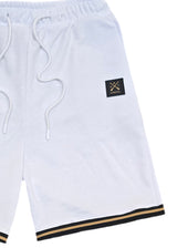 Ανδρική βερμούδα Vinyl Art Clothing - 02980-02 - striped ends shorts regular fit λευκό