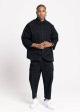 Ανδρικό παντελόνι Devoted-031131B-Cropped Pants with Pockets Black