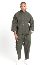 Ανδρικό παντελόνι Devoted-031141K-Cropped Pants with Pockets Green