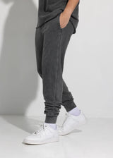 Ανδρική φόρμα φούτερ χωρίς χνούδι Vinyl Art Clothing - 04721-01 - premium washed jogger μαύρο