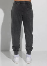 Ανδρική φόρμα φούτερ χωρίς χνούδι Vinyl Art Clothing - 04721-01 - premium washed jogger μαύρο
