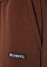 Ανδρική φόρμα Vinyl Art Clothing-04815-33-cotton relaxed fit-emblem sweatpants καφέ