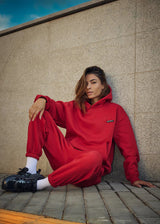 Ανδρική φόρμα Vinyl Art Clothing-04815-55-red cotton relaxed fit-emblem sweatpants