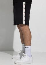 Ανδρική βερμούδα Vinyl Art Clothing - 05480-01 - regular fit leaf tape shorts shorts shorts μαύρο