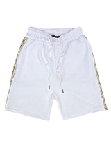 Ανδρική βερμούδα Vinyl Art Clothing - 02617-02 - regular fit gold taped shorts shorts λευκό