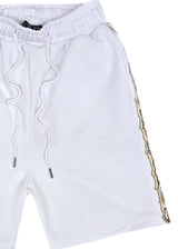 Ανδρική βερμούδα Vinyl Art Clothing - 02617-02 - regular fit gold taped shorts shorts λευκό