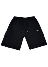 VINYL ART CLOTHING Ανδρική βερμούδα κάργκο μαύρη Technical Fleece 06247-01