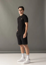 Ανδρική βερμούδα Vinyl Art Clothing - 07820-01 - linear ends shorts regular fit μαύρο