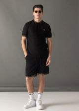 Ανδρική βερμούδα Vinyl Art Clothing - 07820-01 - linear ends shorts regular fit μαύρο