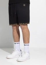 Ανδρική βερμούδα Vinyl Art Clothing - 07820-01 - linear ends shorts regular fit μαύρο