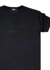 CLOSE SOCIETY Ανδρική κοντομάνικη μπλούζα μαύρη Calligraphy black logo 100-15-black