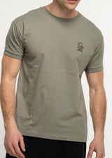 Ανδρική κοντομάνικη μπλούζα Close Society-100-2-khaki Embroidered Logo