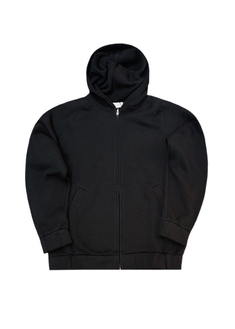 Ανδρική ζακέτα χωρίς χνούδι Vittorio - 1000-2526-001 - simple sweatshirt jacket regular fit μαύρο