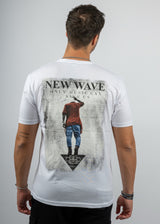 Ανδρική Κοντομάνικη Μπλούζα New wave clothing - 241-28 - music logo λευκό