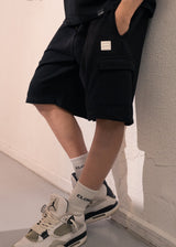 Ανδρική κάργκο βερμούδα Close society - S25-500 - 3d logo cargo shorts μαύρο