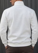 HENRY CLOTHING - Ανδρικό φούτερ Zip και κέντημα Regular Fit - Λευκό 3-817