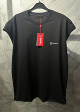 Ανδρική αμάνικη μπλούζα Vinyl Art Clothing - 89520-01 - vinyl sleeveless oversised tee μαύρη