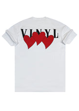 Αντρική κοντομάνικη μπλούζα Vinyl Art Clothing - 12845-02 - heartbeat oversized tee λευκό