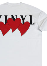 Αντρική κοντομάνικη μπλούζα Vinyl Art Clothing - 12845-02 - heartbeat oversized tee λευκό
