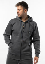 Ανδρική ζακέτα φούτερ με κουκούλα New wave clothing -1400- basic logo zip-up hoodie -ανθρακί