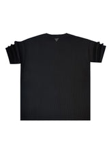 Ανδρική κοντομάνικη μπλούζα με πλέξη oversized Close Society-14000-black