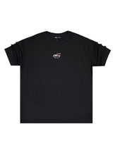 HENRY CLOTHING Ανδρική κοντομάνικη μπλούζα μαύρη oversized Red Logo 9-039-black