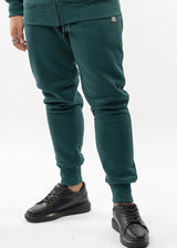 Ανδρική φόρμα με λάστιχο New Wave Clothing - 192-32 - basic pants regular fit σκούρο πράσινο