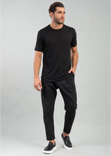 Ανδρική κοντομάνικη μπλούζα Vittorio - 200-24-110 - basic tee regular fit μαύρο