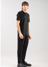 Ανδρική κοντομάνικη μπλούζα βελούδο Vittorio - 200-2425-021 - velvet tee regular fit μαύρο