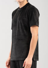 Ανδρική κοντομάνικη μπλούζα βελούδο Vittorio - 200-2425-021 - velvet tee regular fit μαύρο