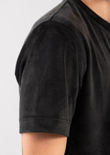 Ανδρική κοντομάνικη μπλούζα βελούδο Vittorio - 200-2425-021 - velvet tee regular fit μαύρο