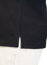 Ανδρική κοντομάνικη μπλούζα με πλέξη ζακάρ - VITTORIO - 200-25-023 - zakar t-shirt regular fit μαύρο