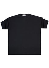 Ανδρική κοντομάνικη μπλούζα Vittorio - 200-2526-011 - simple lined tee loose fit μαύρο