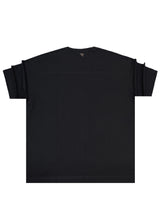 Ανδρική κοντομάνικη μπλούζα Vittorio - 200-2526-011 - simple lined tee loose fit μαύρο