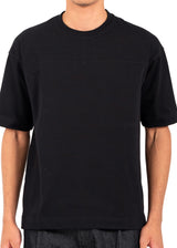 Ανδρική κοντομάνικη μπλούζα Vittorio - 200-2526-011 - simple lined tee loose fit μαύρο