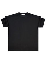 Ανδρική κοντομάνικη μπλούζα Vittorio - 200-2526-FORMIA - formal tee loose fit μαύρο