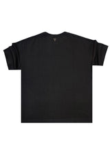 Ανδρική κοντομάνικη μπλούζα Vittorio - 200-2526-FORMIA - formal tee loose fit μαύρο