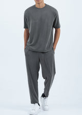 Ανδρική κοντομάνικη ριπ μπλούζα Vittorio - 200-2526-JORDAN - ripped tee loose fit ανθρακί