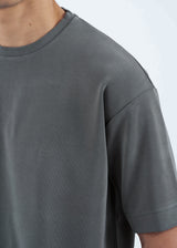 Ανδρική κοντομάνικη ριπ μπλούζα Vittorio - 200-2526-JORDAN - ripped tee loose fit ανθρακί