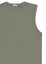 Ανδρική αμάνικη μπλούζα GUF - BZ-BETA253 - sleeveness t-shirt slim fit χακί