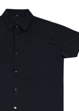 Ανδρικό κοντομάνικο πουκάμισο - GUF - GA-7703-1 - simple shirt regular fit μαύρο