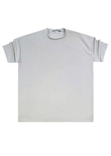 Ανδρική κοντομάνικη μπλούζα Tony Couper- B25/1 - fabric oversized t-shirt γκρι