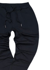 Ανδρικό υφασμάτινο παντελόνι - GUF - TGS-1477 - casual fabric pants slim fit μαύρο