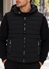 GUF CLOTHING Ανδρικό αμάνικο μπουφάν με αποσπώμενη κουκούλα - Μαύρο 2102