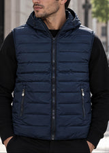 GUF CLOTHING Ανδρικό αμάνικο μπουφάν με αποσπώμενη κουκούλα - Μπλε σκούρο 2102