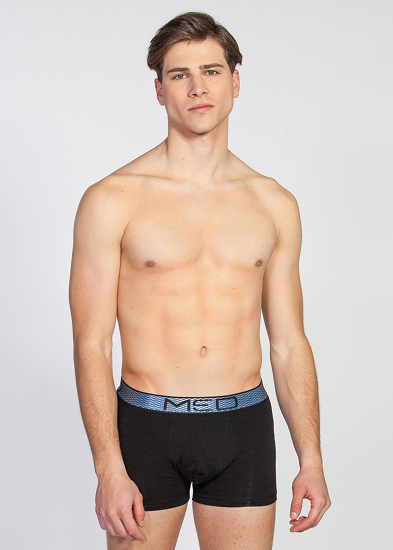 Ανδρικό εσώρουχο μπόξερ MED - ALBIE - 2112214-017 - blue pattern μαύρο